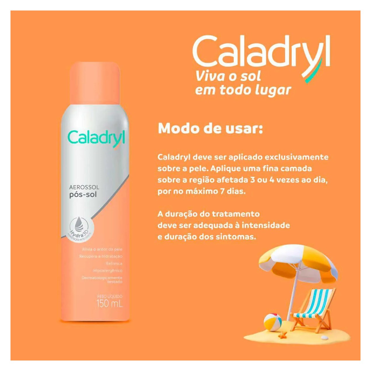Pós-Sol Caladryl Aerosol com 150ml