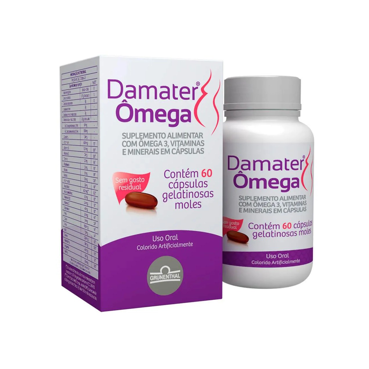 Polivitamínico Damater Ômega para Gestantes 60 cápsulas