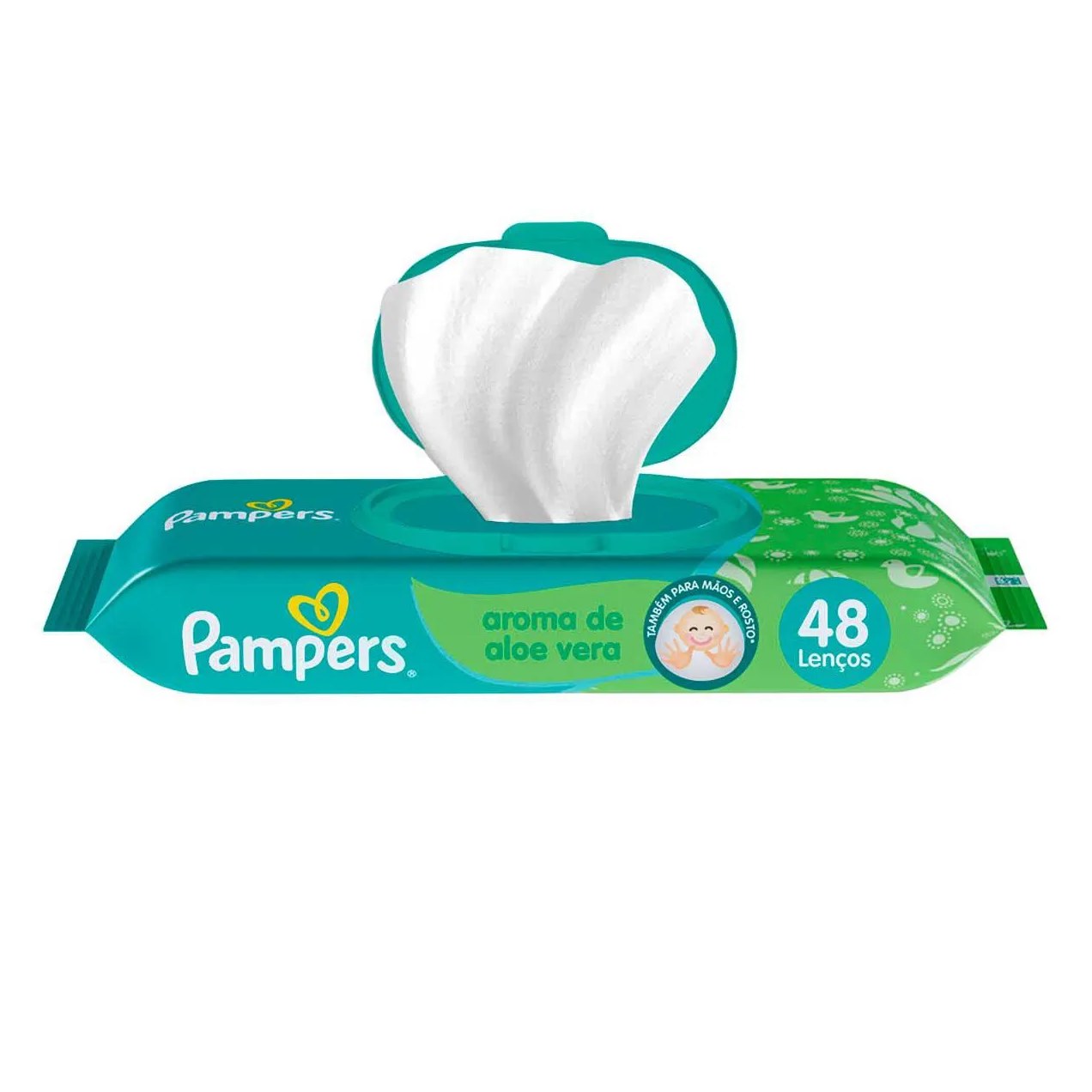 Lenço Umedecido Pampers Aroma de Aloe Vera 48 unidades