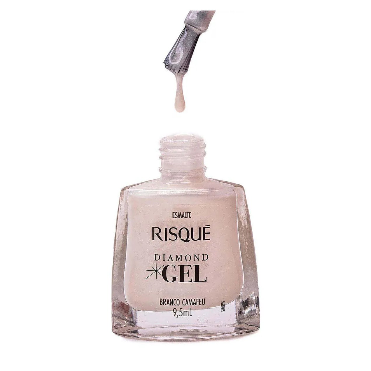Esmalte Risqué Diamond Gel Branco Camafeu Hipoalergênico com 9,5ml