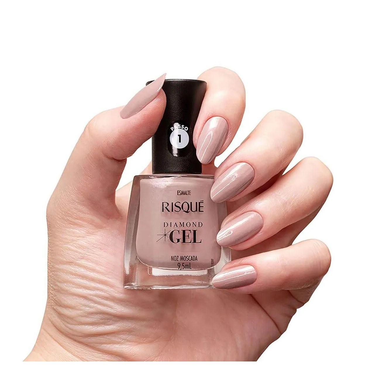 Esmalte Risqué Diamond Gel Noz Moscada Hipoalergênico com 9,5ml