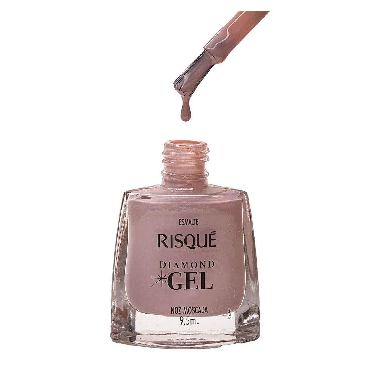Esmalte Risqué Diamond Gel Noz Moscada Hipoalergênico com 9,5ml