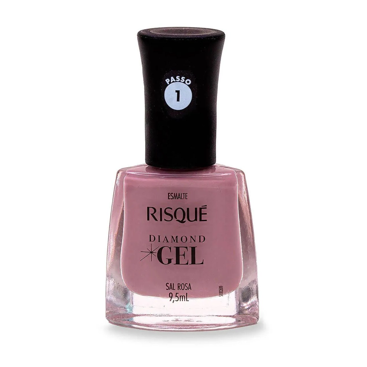 Esmalte Risqué Diamond Gel Sal Rosa Hipoalergênico com 9,5ml
