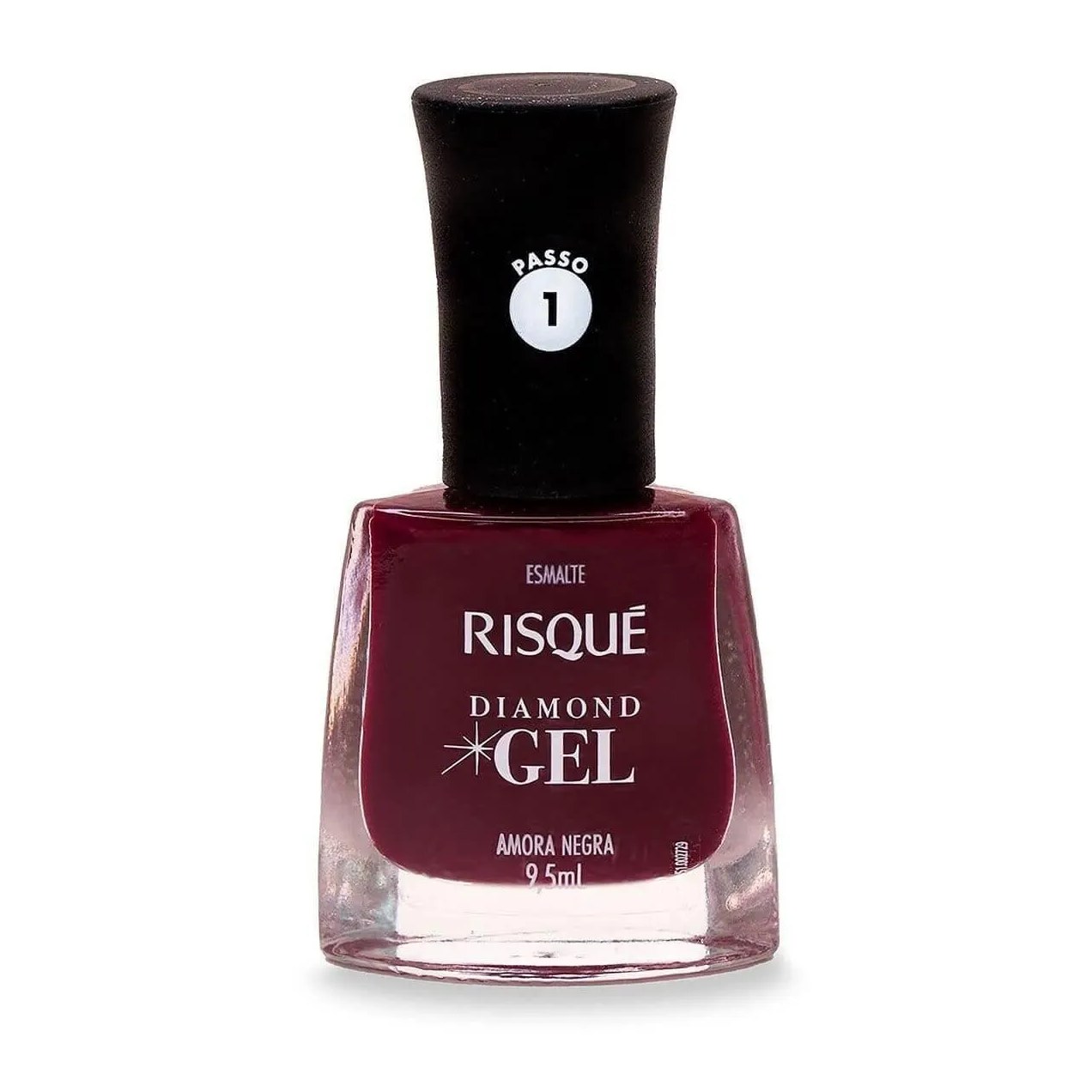Esmalte Risqué Diamond Gel Amora Negra Hipoalergênico com 9,5ml