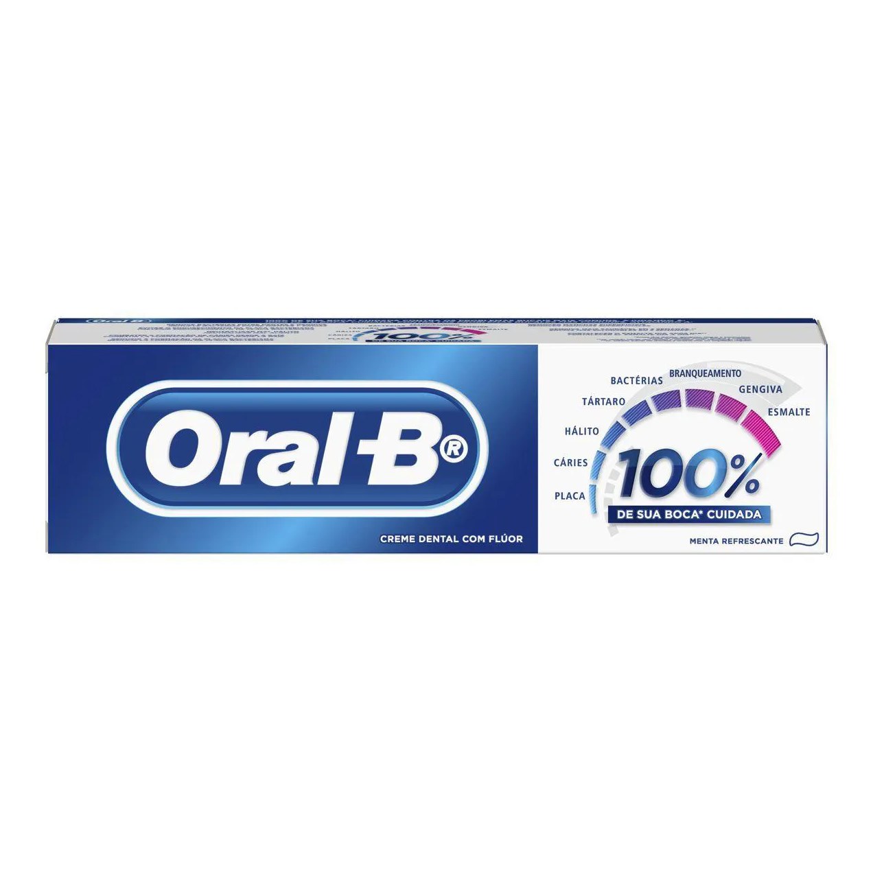 Creme Dental Oral-B 100% de Sua Boca Cuidada Menta 70g