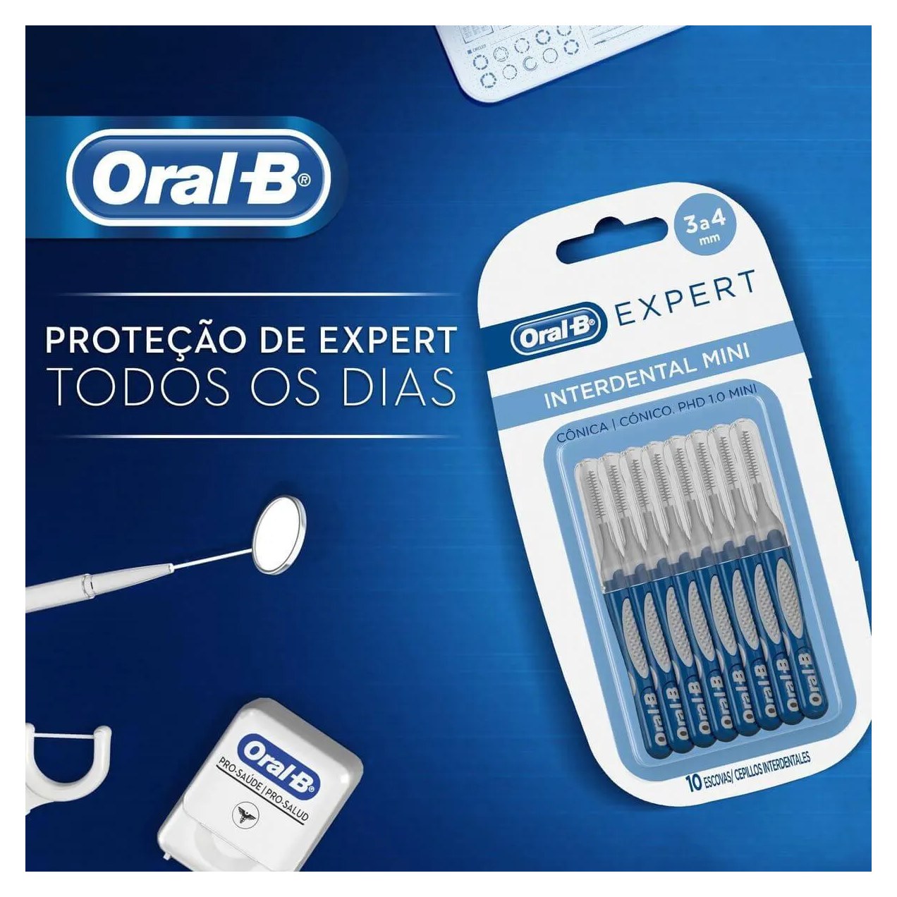 Escova de Dente Interdental Oral-B Expert Mini 3 a 4mm com 10 unidades