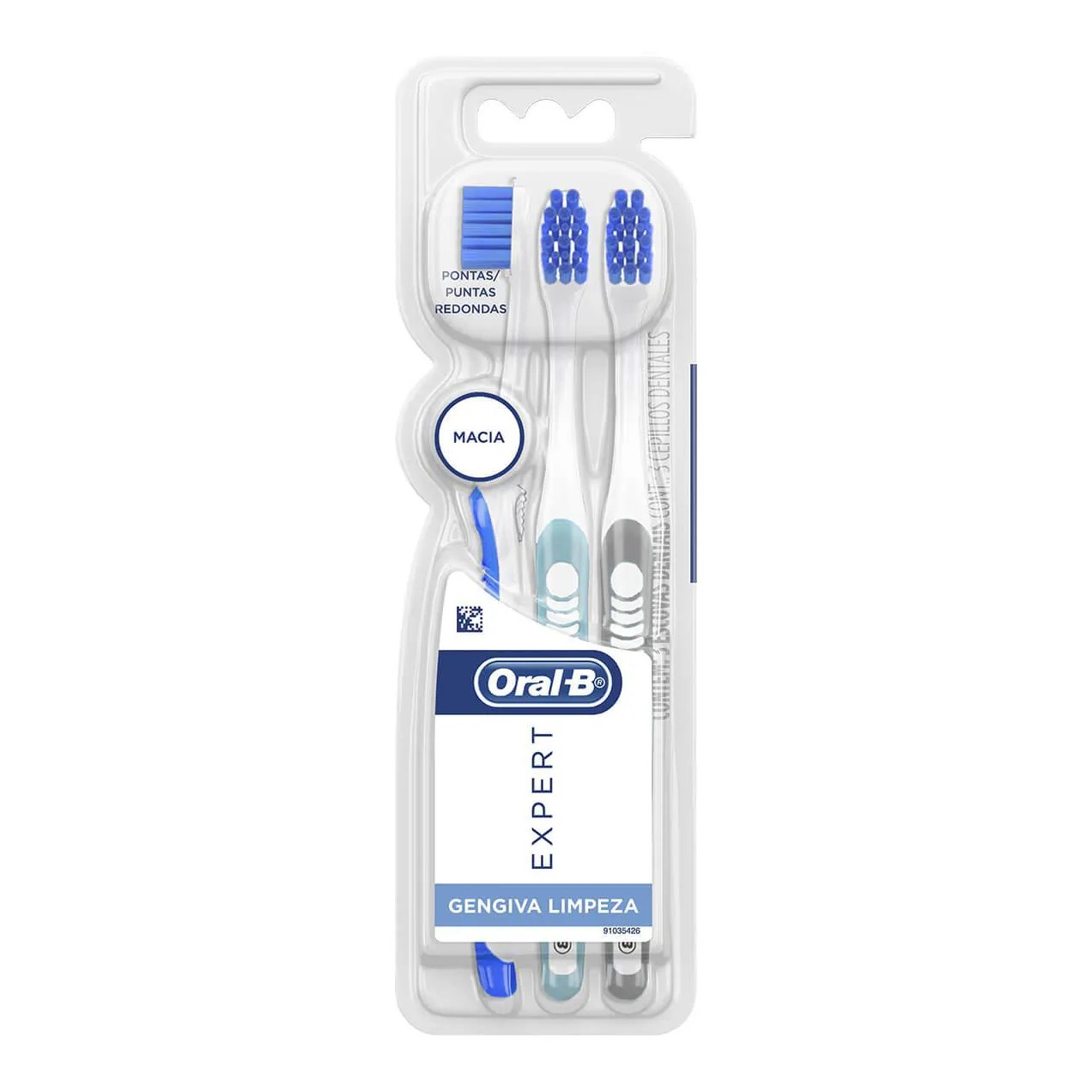 Escova de Dente Oral-B Expert Gengiva Limpeza Suave com 3 unidades