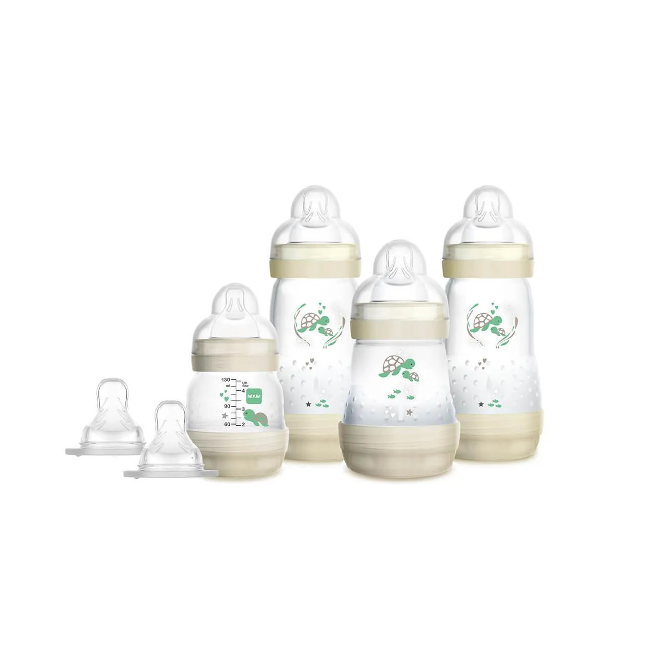 Kit Mamadeira MAM Easy Start Gift Set Anticólica Neutra - 4 Mamadeiras e 2 Bicos