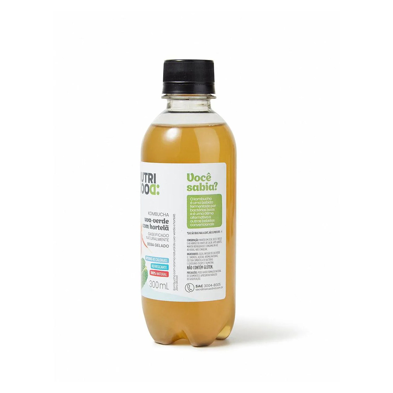 Kombucha Uva Verde com Hortelã Nutrigood 300ml