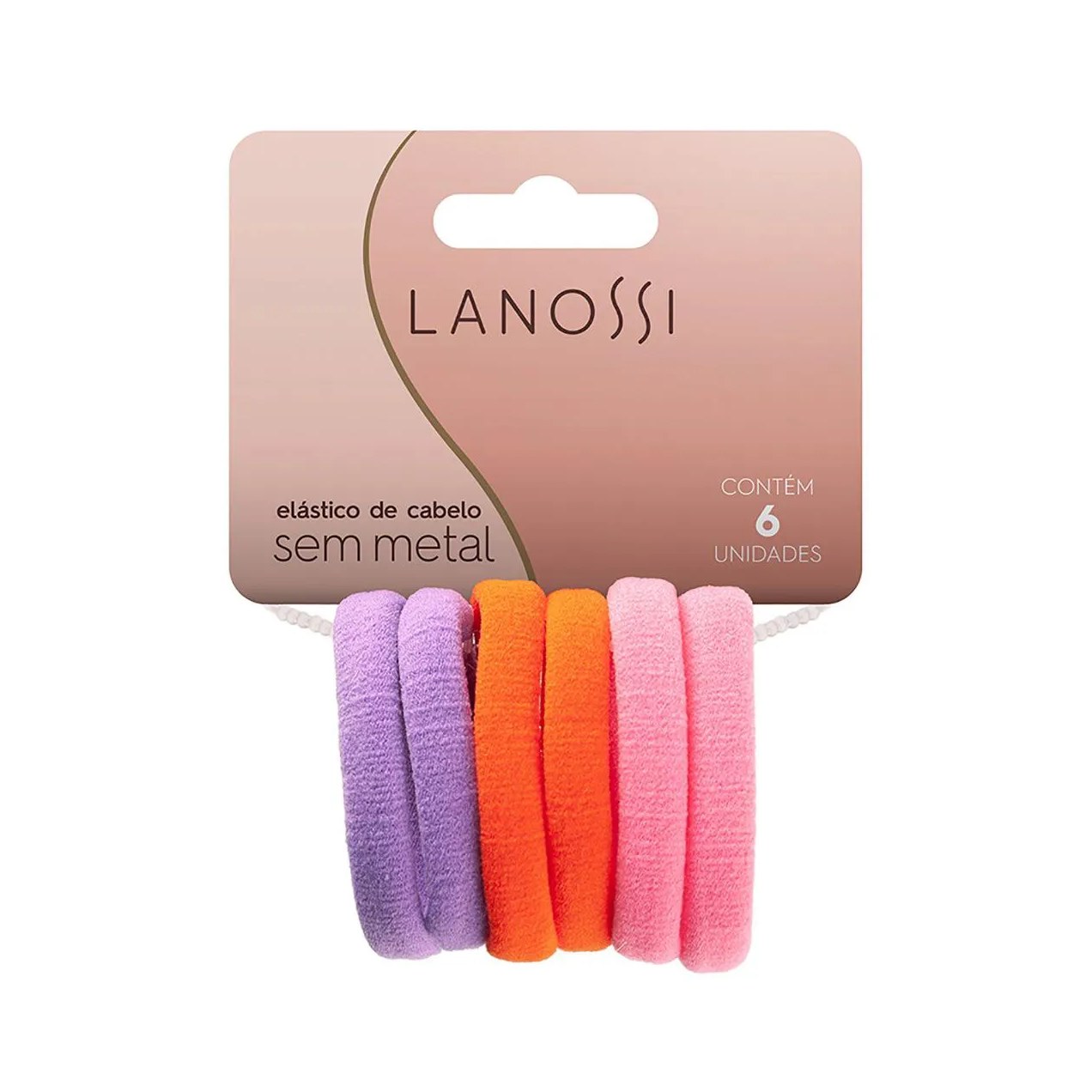 Elástico de Cabelo Lanossi Tangerina - 6 unidades