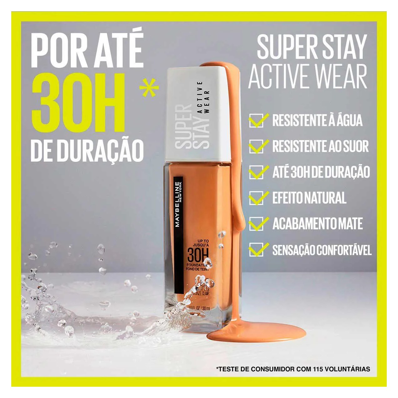 Base Longa Duração Maybelline NY SuperStay Active Wear 30h 30ml - 112 Natural Ivory