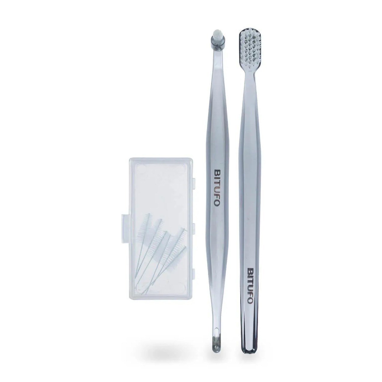 Kit Ortodôntico Bitufo Escova de Dente + Escova Interdental + 6 Refis Interdentais Cônicos