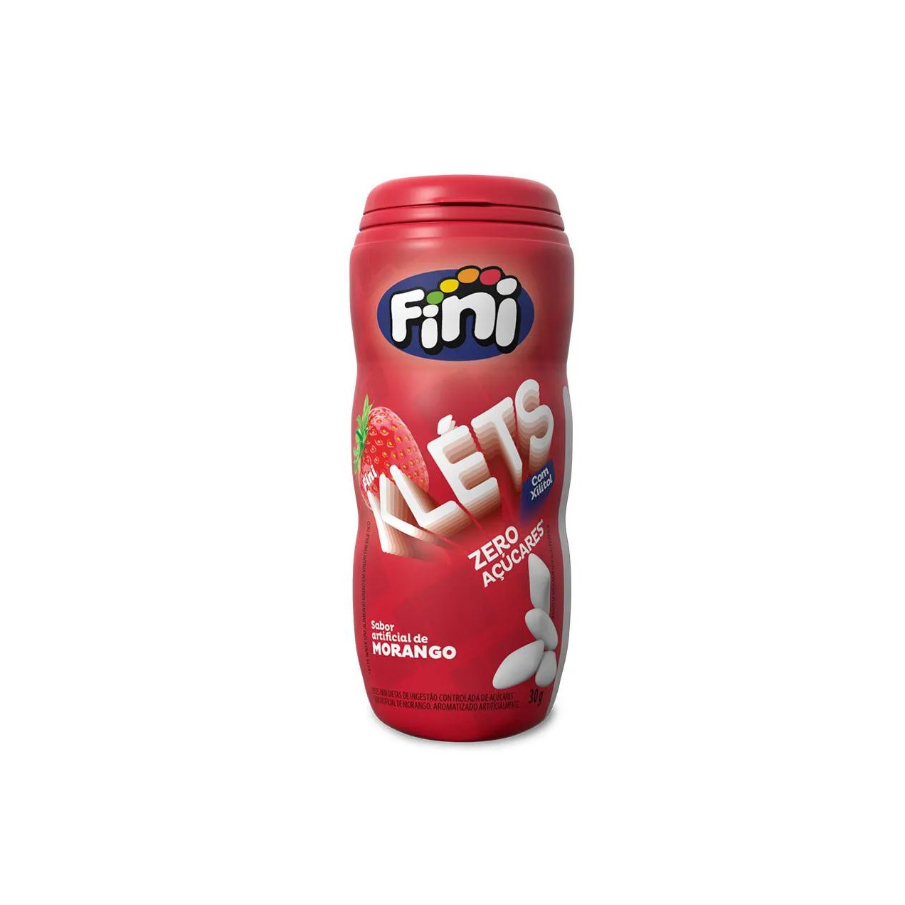 Chiclete Fini Kléts Morango Zero Açúcar com 30g