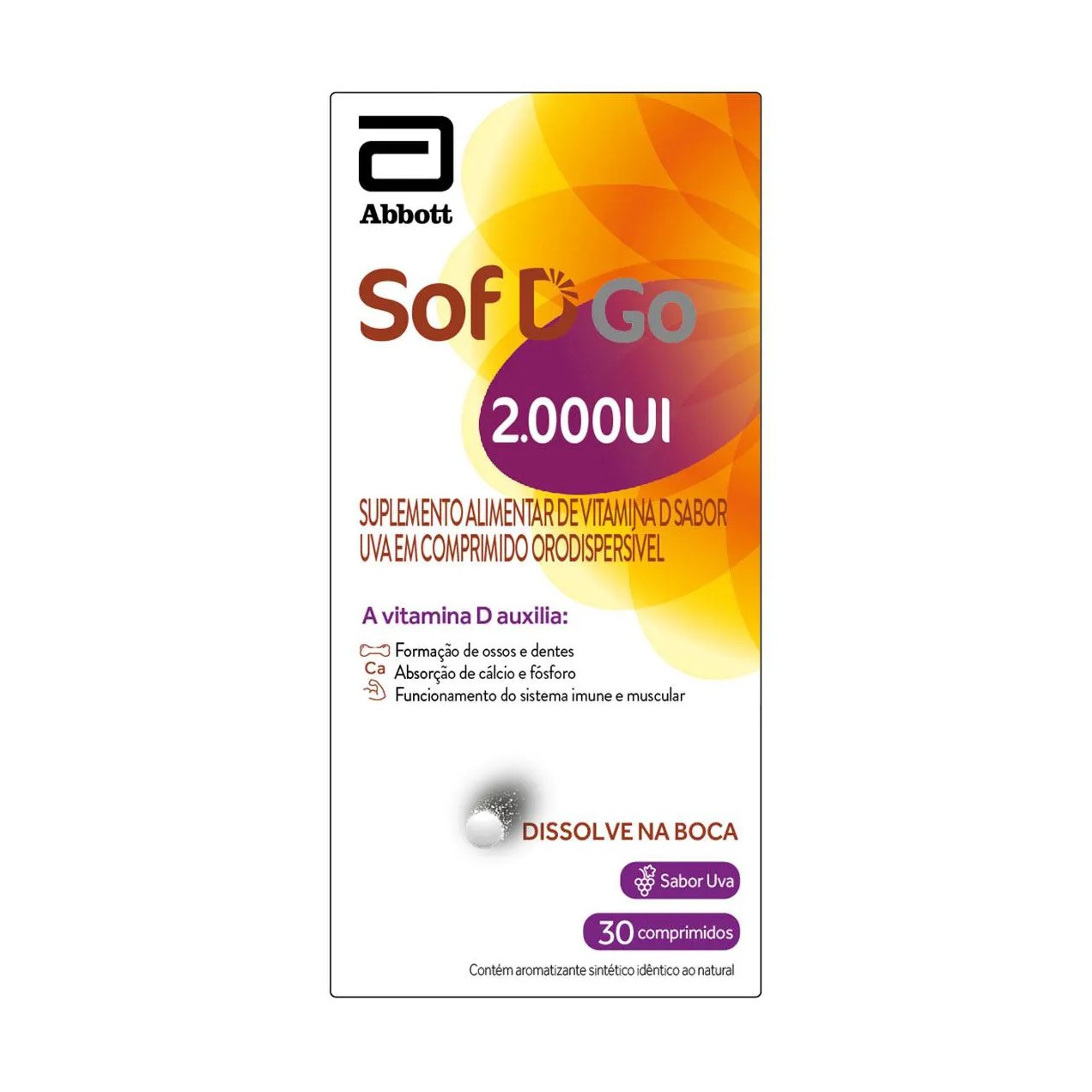 Suplemento Alimentar Sof D Go 2.000UI 30 Comprimidos