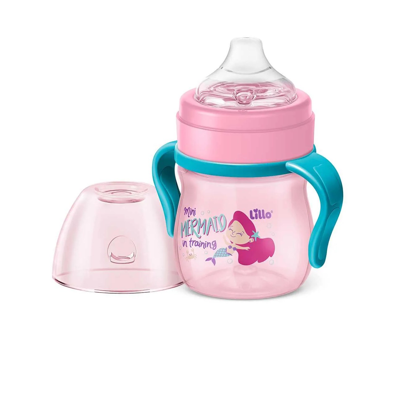 Caneca de Aprendizado Lillo Evolution com Alça Rosa 150ml