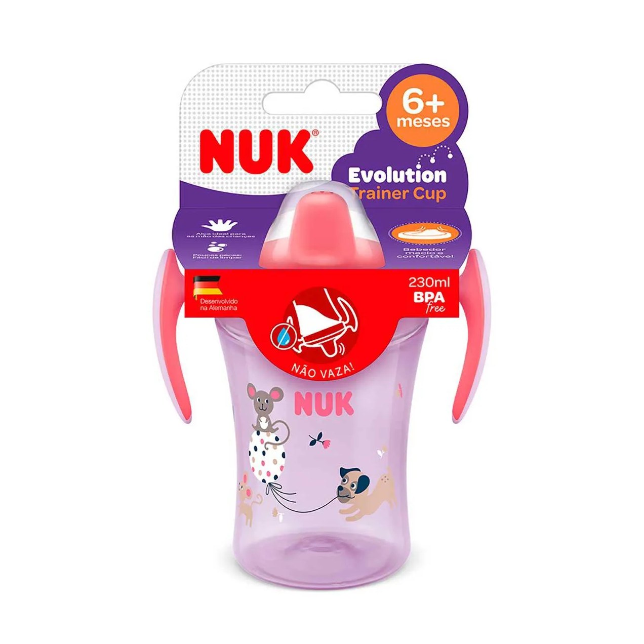 Copo Trainer NUK Evolution Bico TPE Rosa 230ml - 1 unidade