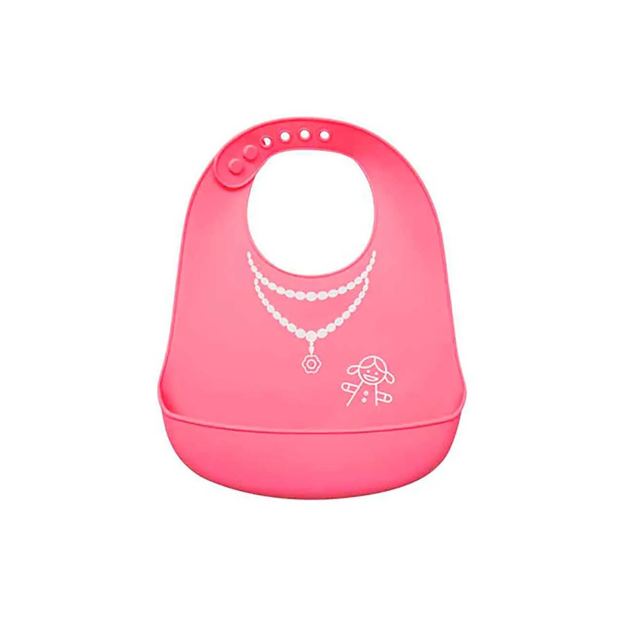Babador de Silicone com Pega Migalhas Buba Baby Rosa 1 unidade