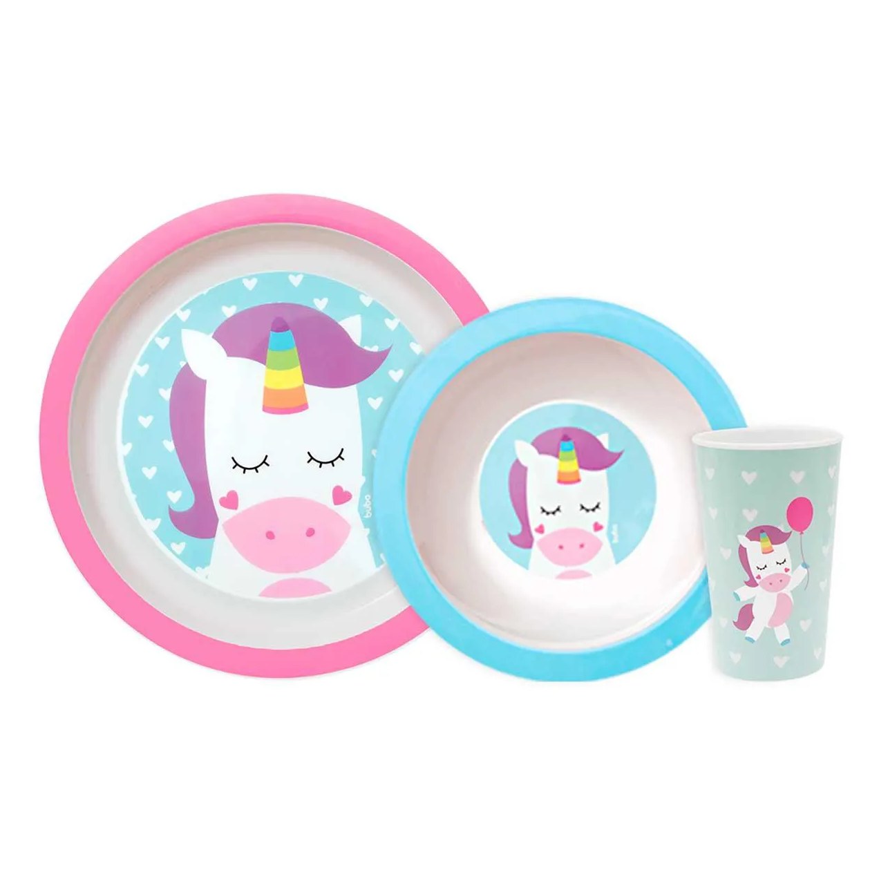 Kit Refeição Buba Baby Animal Fun Unicórnio com 1 unidade
