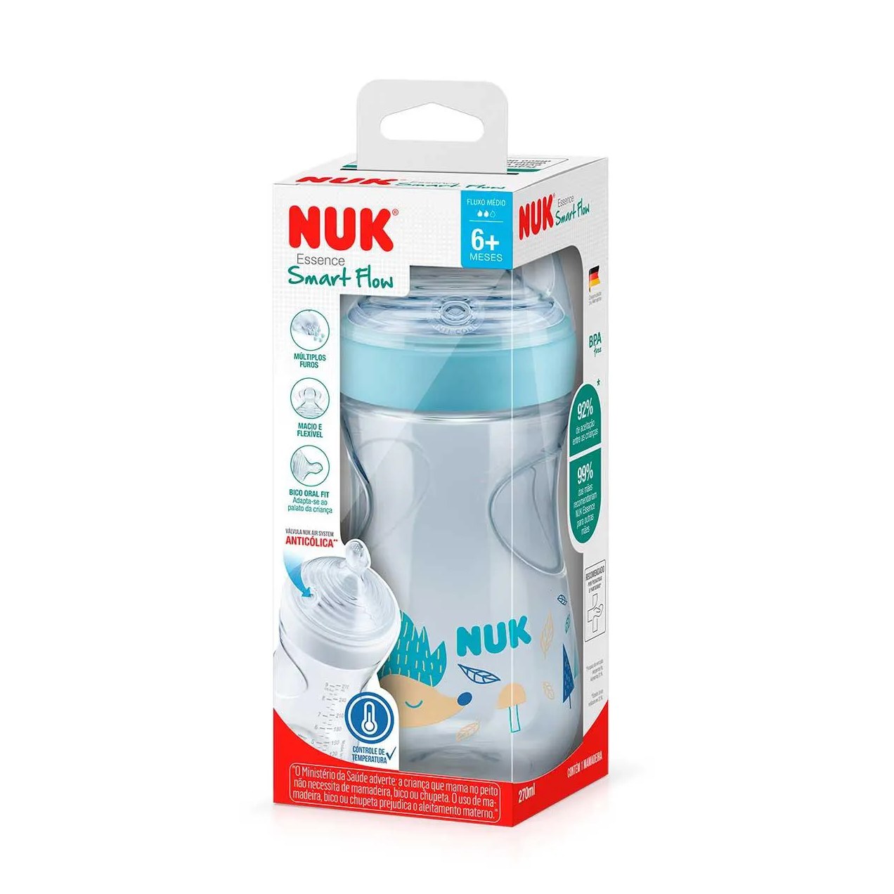 Mamadeira NUK Essence Smart Flow Boy S2 com 270ml - 1 unidade