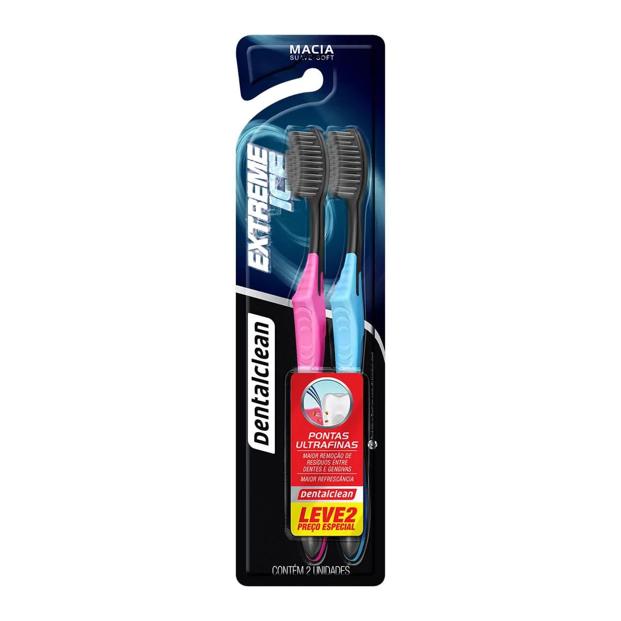 Kit Escova de Dente Dentalclean Extreme Ice 2 unidades