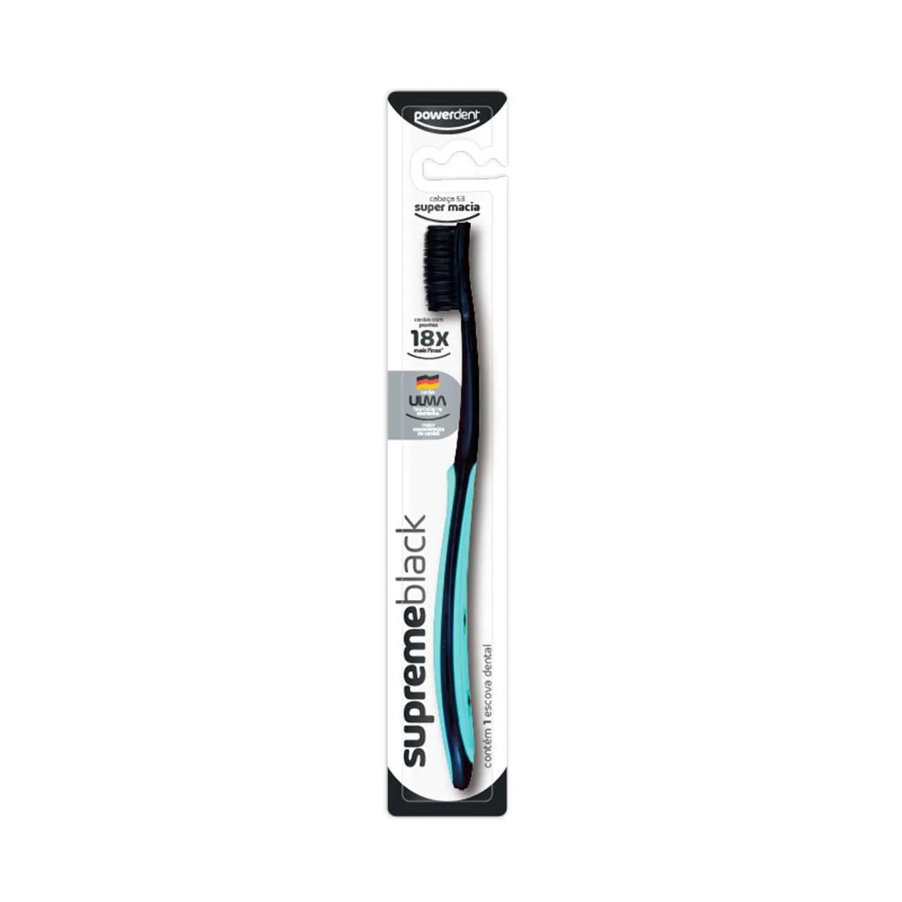 Escova de Dente Powerdent Supreme Black com 1 Unidade