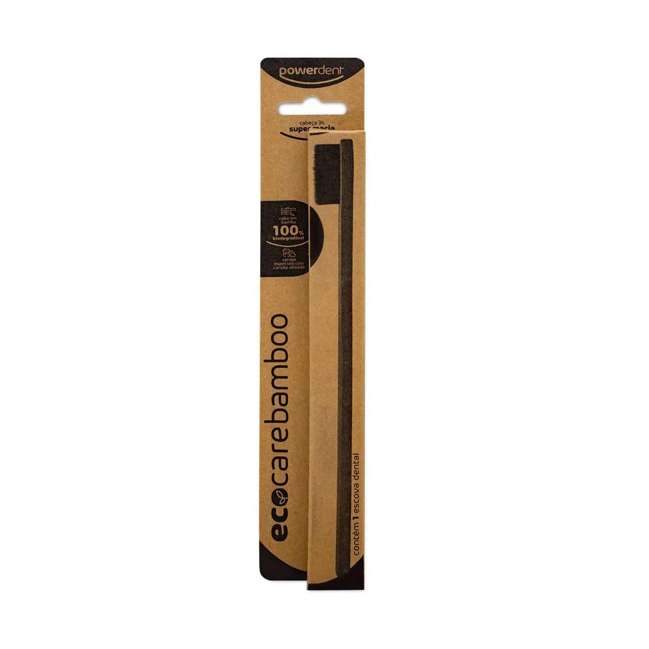 Escova de Dente Powerdent Eco Care Bamboo com 1 Unidade