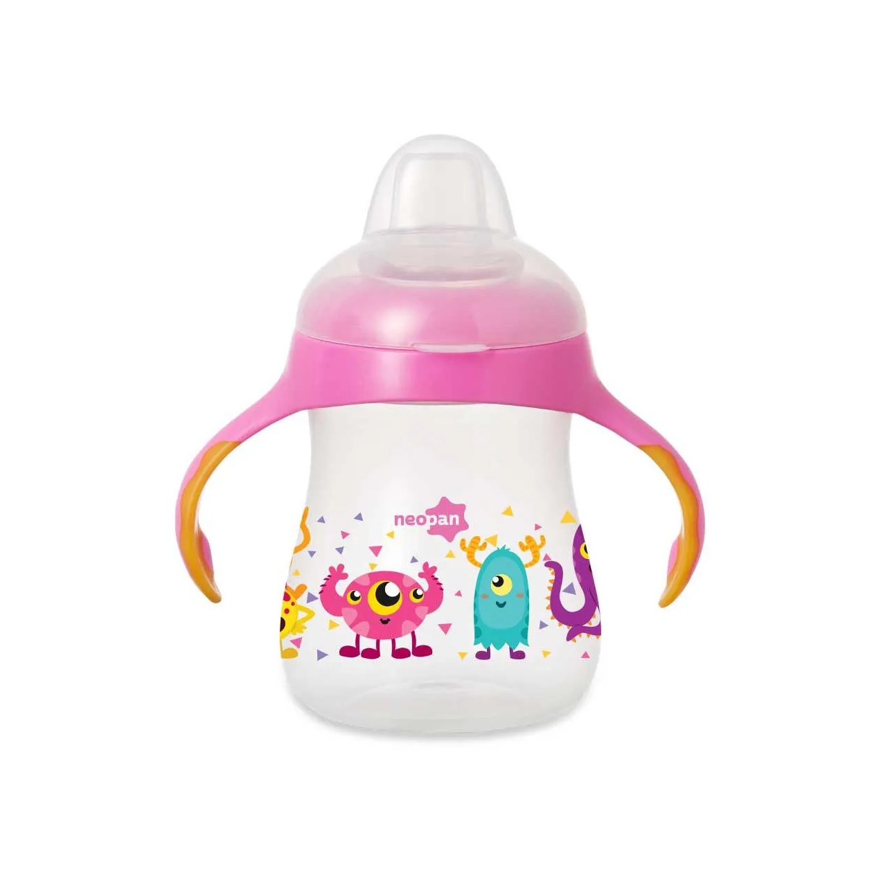 Caneca Infantil Neopan Bicolor Rosa 270ml - 1 unidade