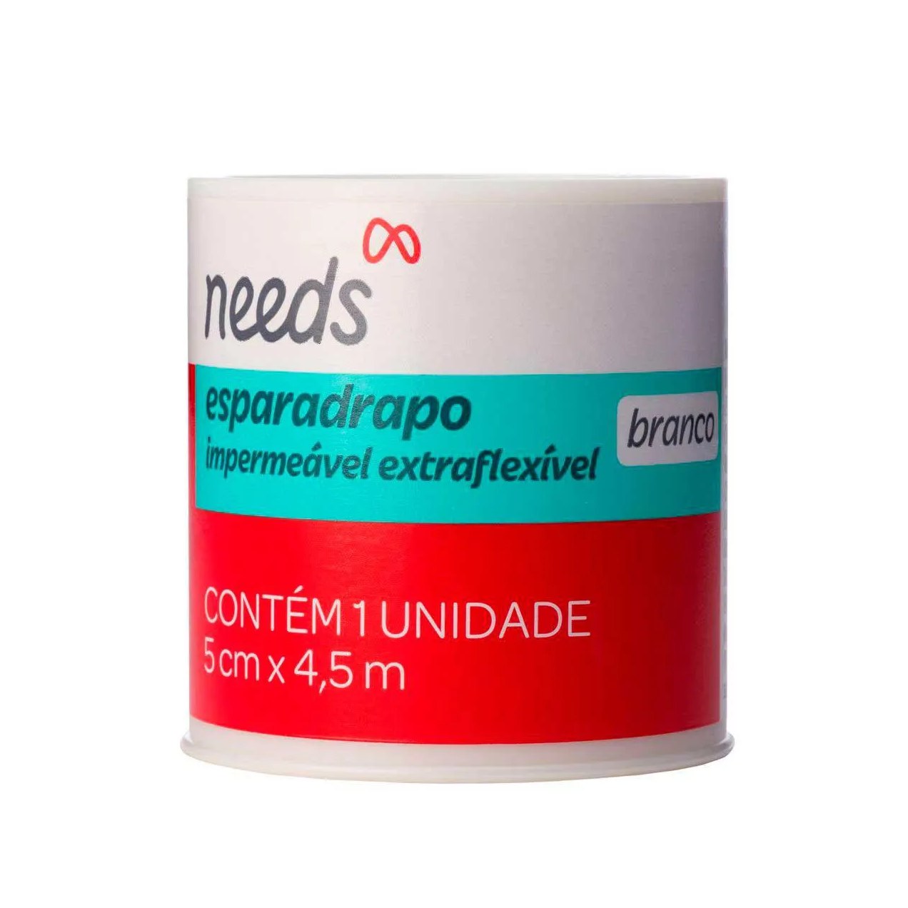 Esparadrapo Needs Branco Impermeável 5cm x 4,5m 1 unidade