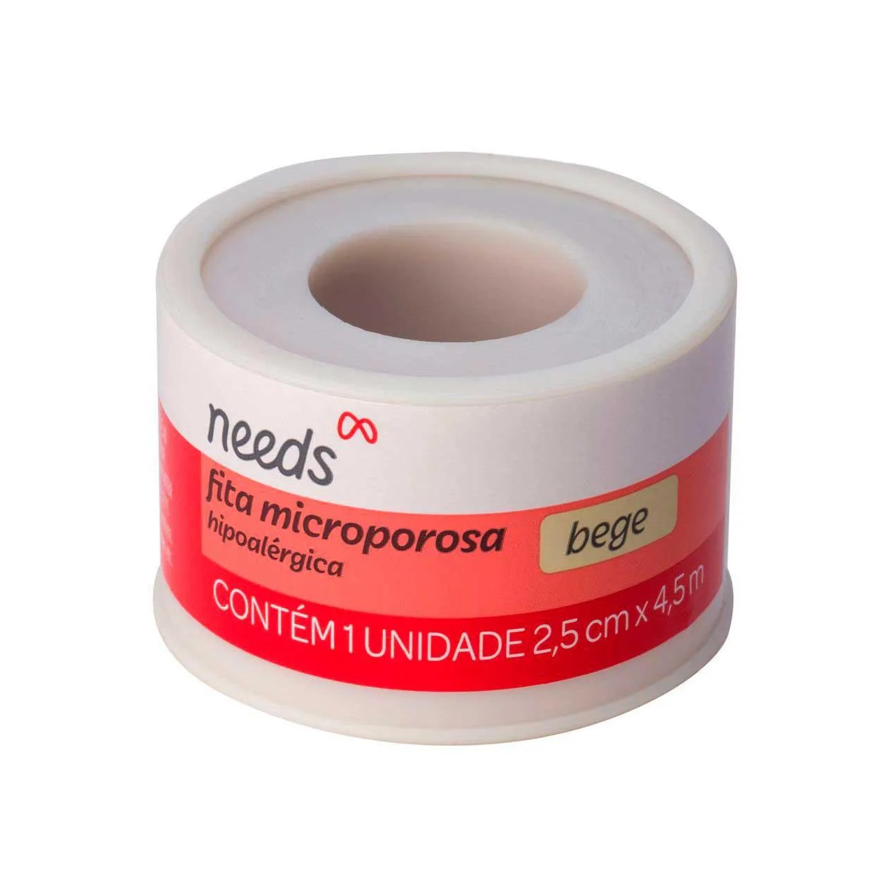 Fita Microporosa Needs Bege 2,5cm x 4,5m 1 unidade
