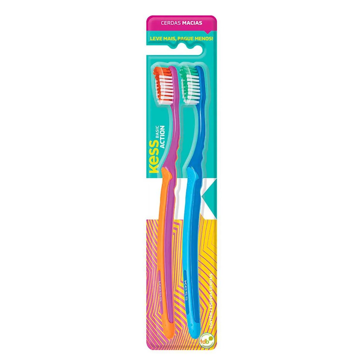 Kit Escova de Dente Kess Basic Action 2 Unidades