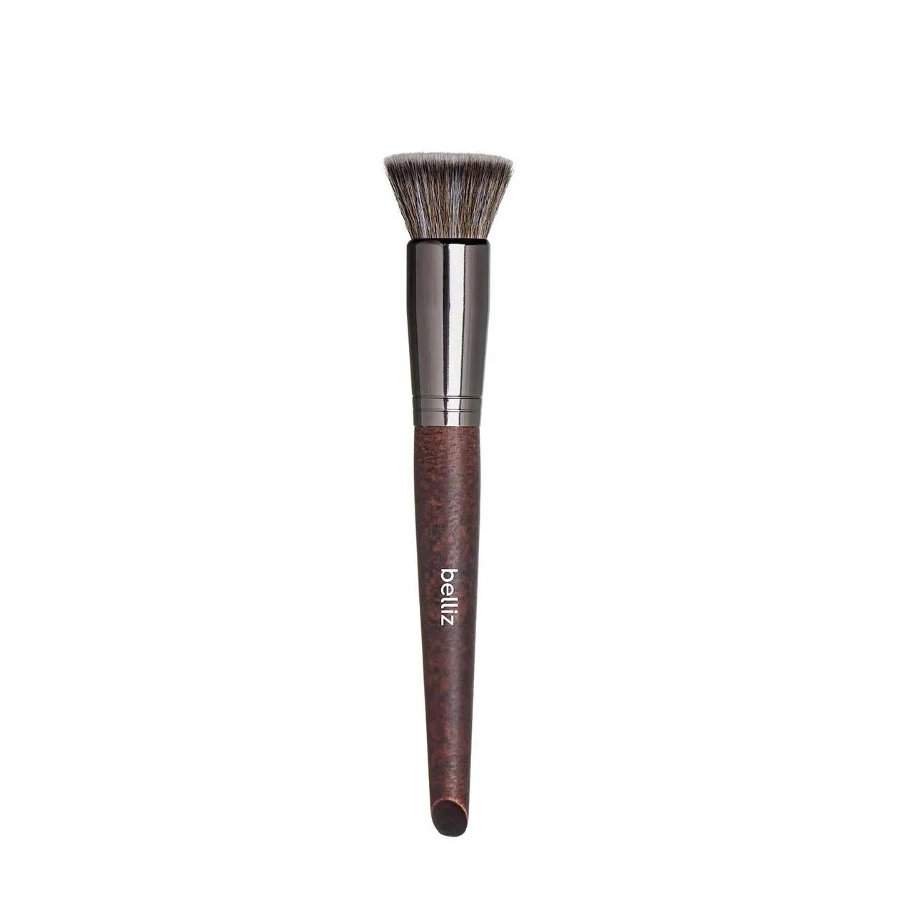 Pincel para Maquiagem Belliz Wood Kabuki Reto com 1 Unidade