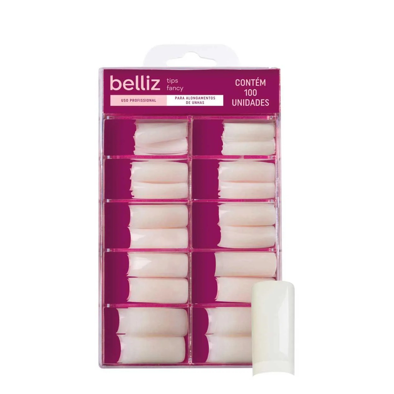 Tips para Alongamento de Unhas Belliz Fancy 100 Unidades