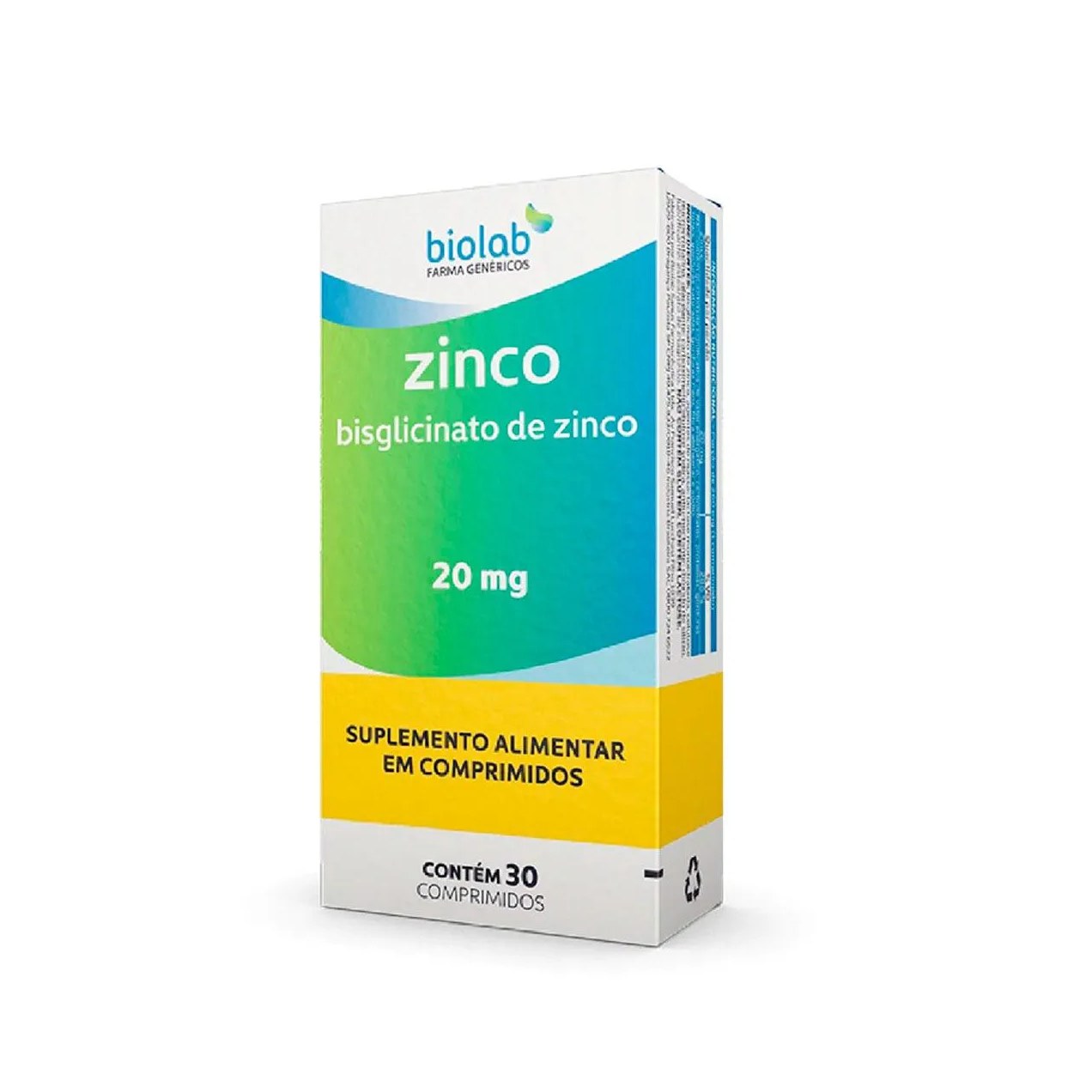 Zinco Biolab 20mg 30 comprimidos