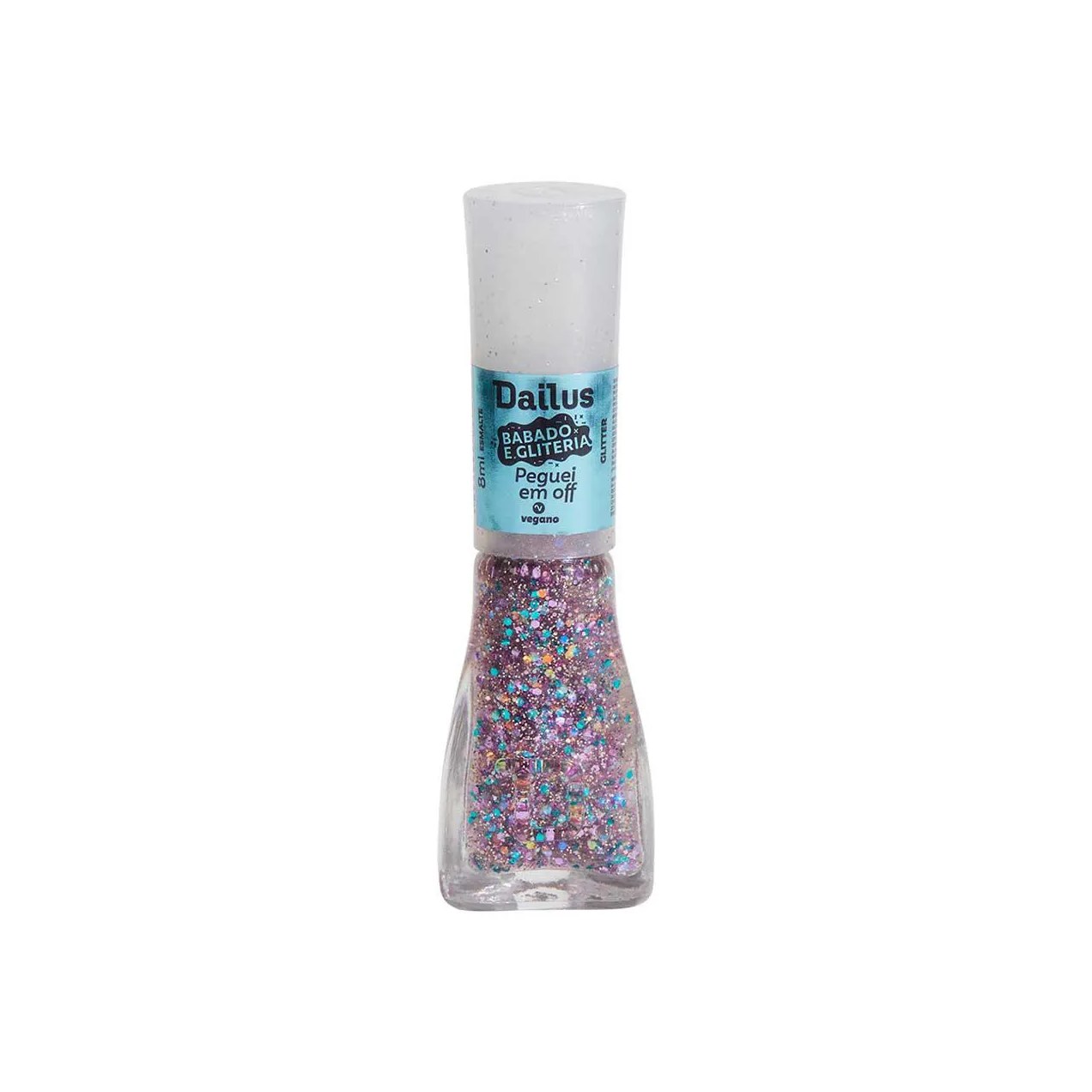Esmalte Dailus Babado e Gliteria 8ml - Peguei em Off