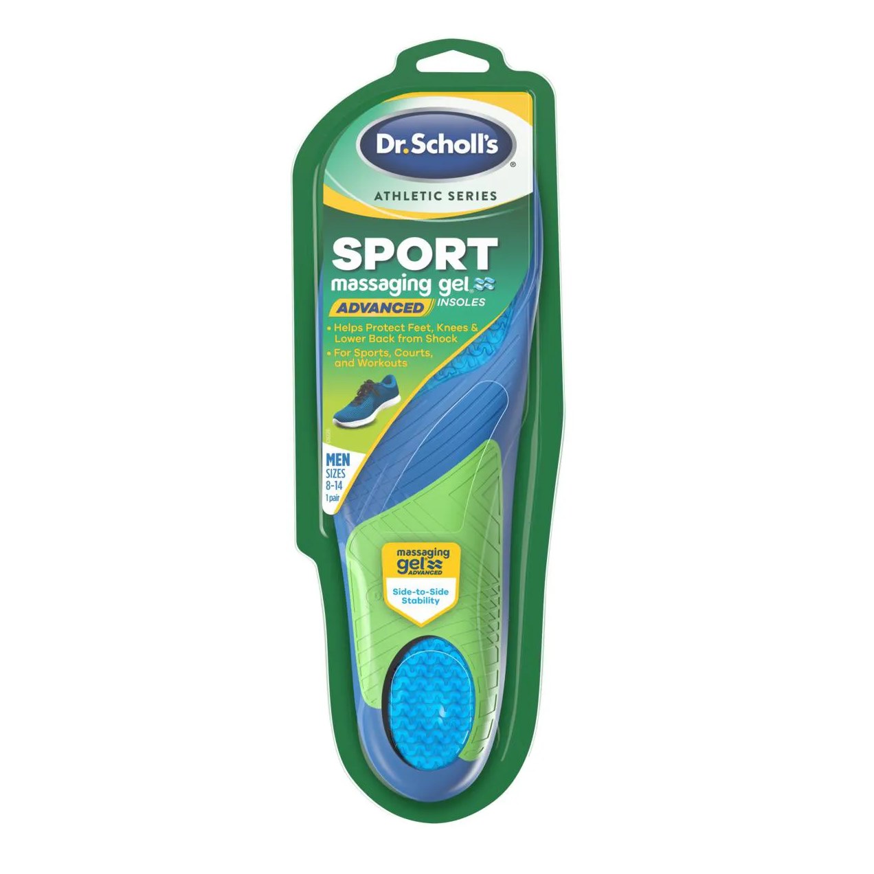 Palmilha de gel Dr. Scholls Athletic Series Sport Men Azul Transparente 1 par