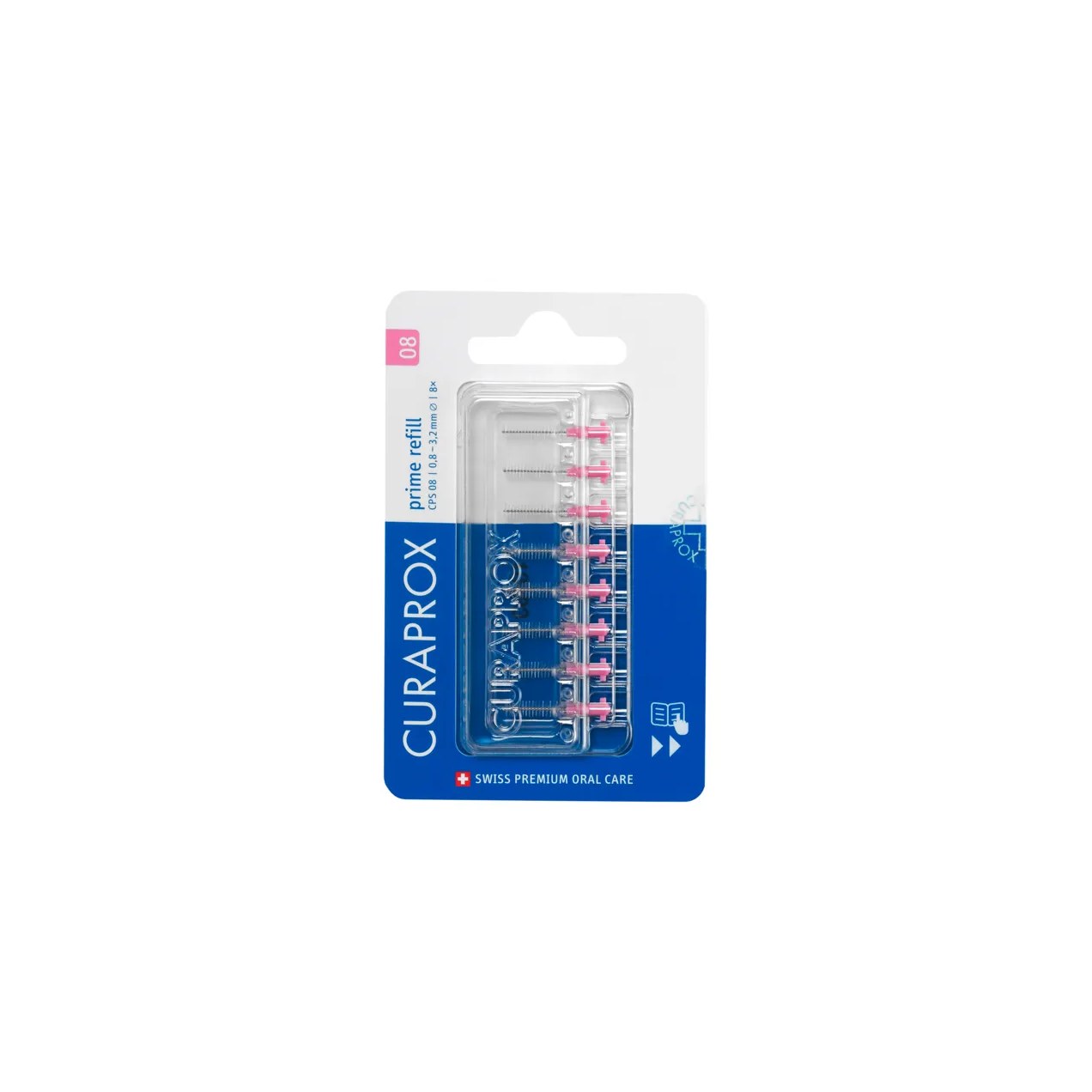 Refil para Escova Interdental Curaprox Prime 0,08mm 8 unidades