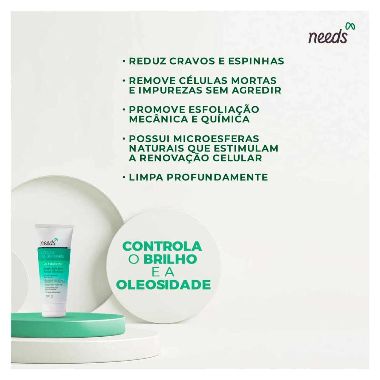 Gel Esfoliante Facial Needs Controle de Oleosidade 100g