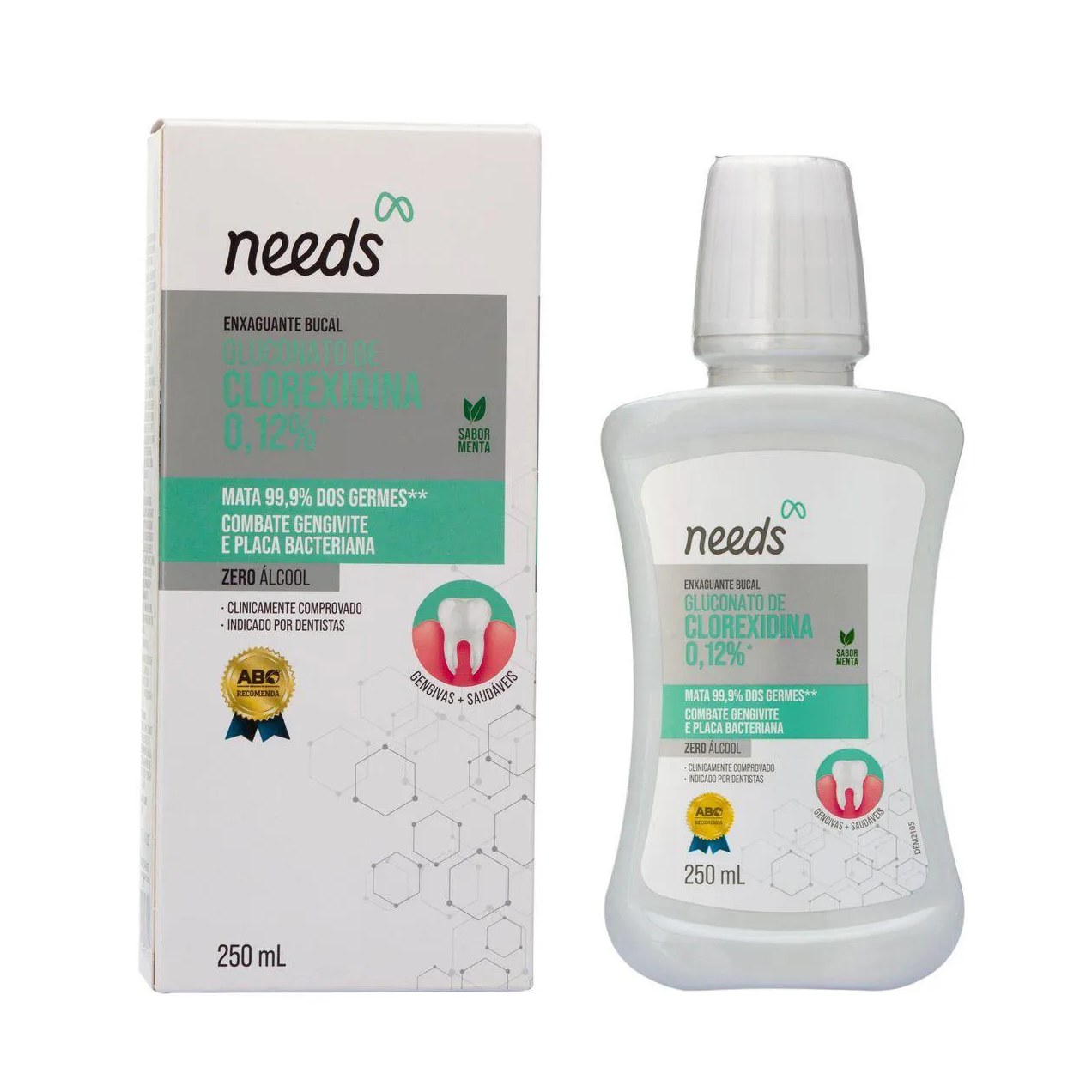 Enxaguante Bucal Needs Clorexidina 0,12% Menta Sem Álcool 250ml