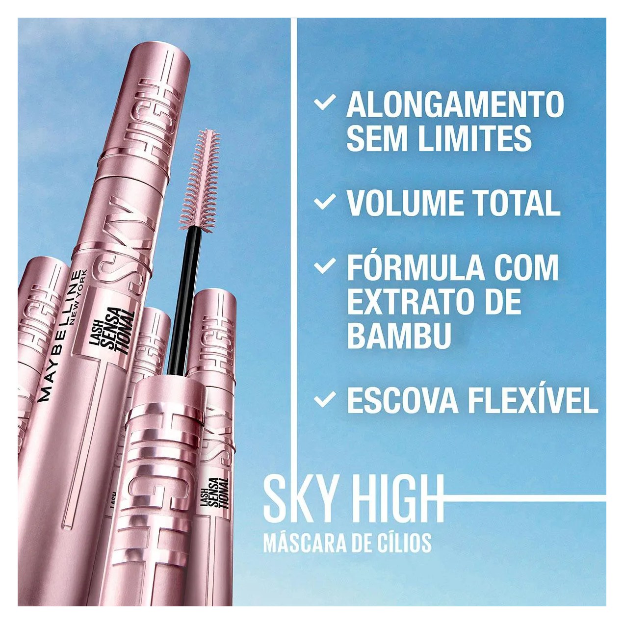 Máscara de Cílios Maybelline NY Lash Sensational Sky High Lavável 6ml