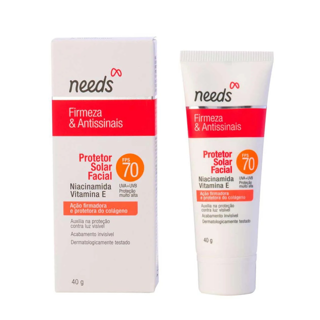 Protetor Solar Facial Needs Firmeza & Antissinais FPS 70 40g