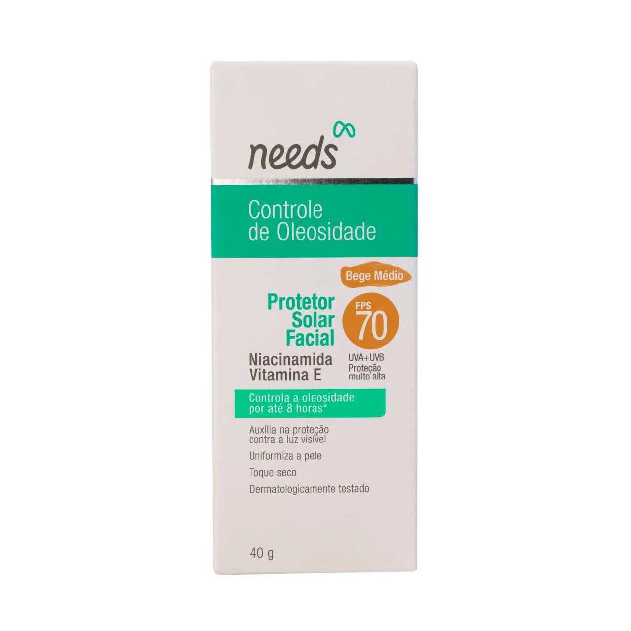 Protetor Solar Facial Needs Controle de Oleosidade Bege Médio FPS 70 40g
