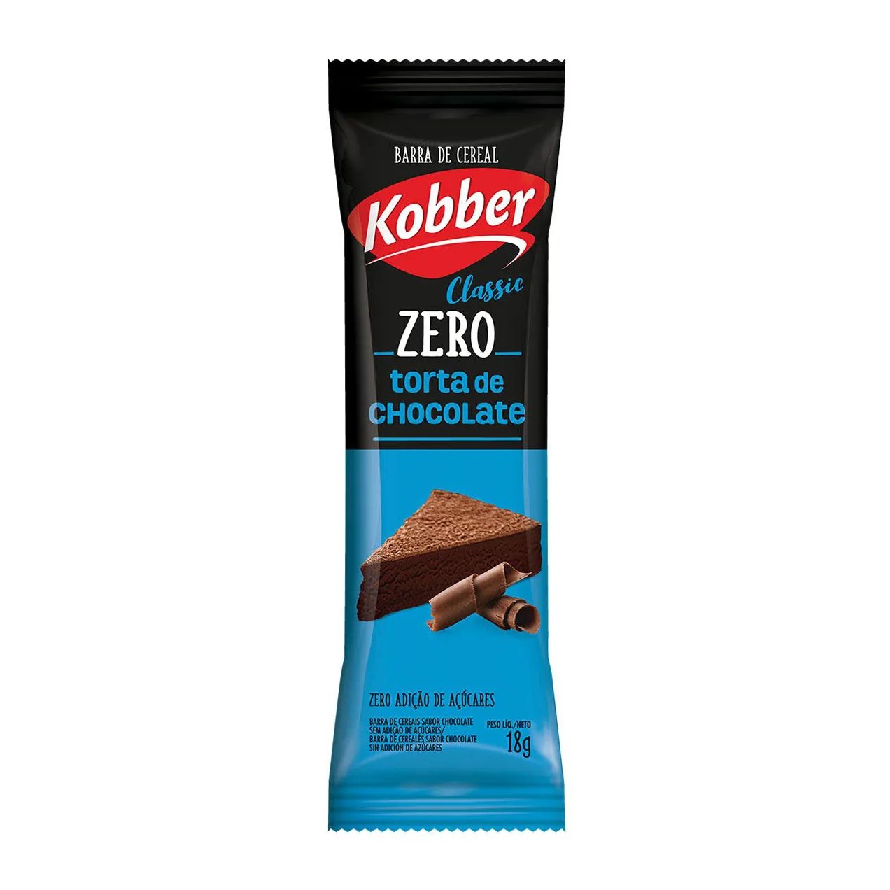 Barra de Cereal Kobber Classic Zero Torta de Chocolate 18g