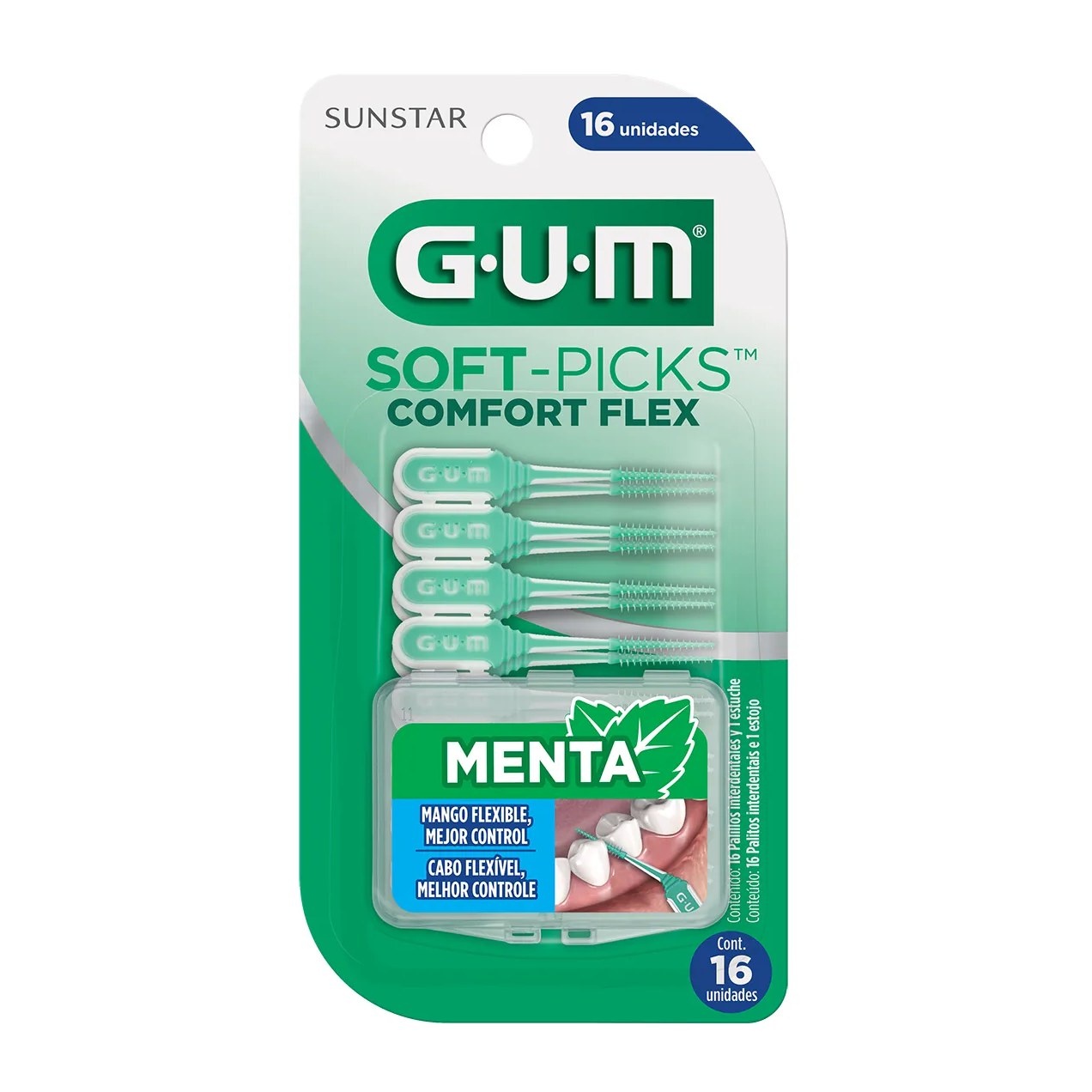 Soft Picks GUM Comfort Flex Menta 16 unidades