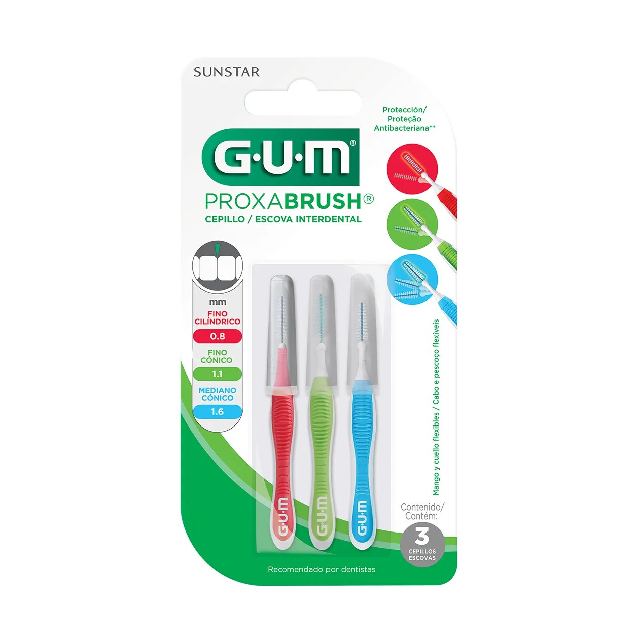 Escova Interdental GUM Proxabrush 3 unidades