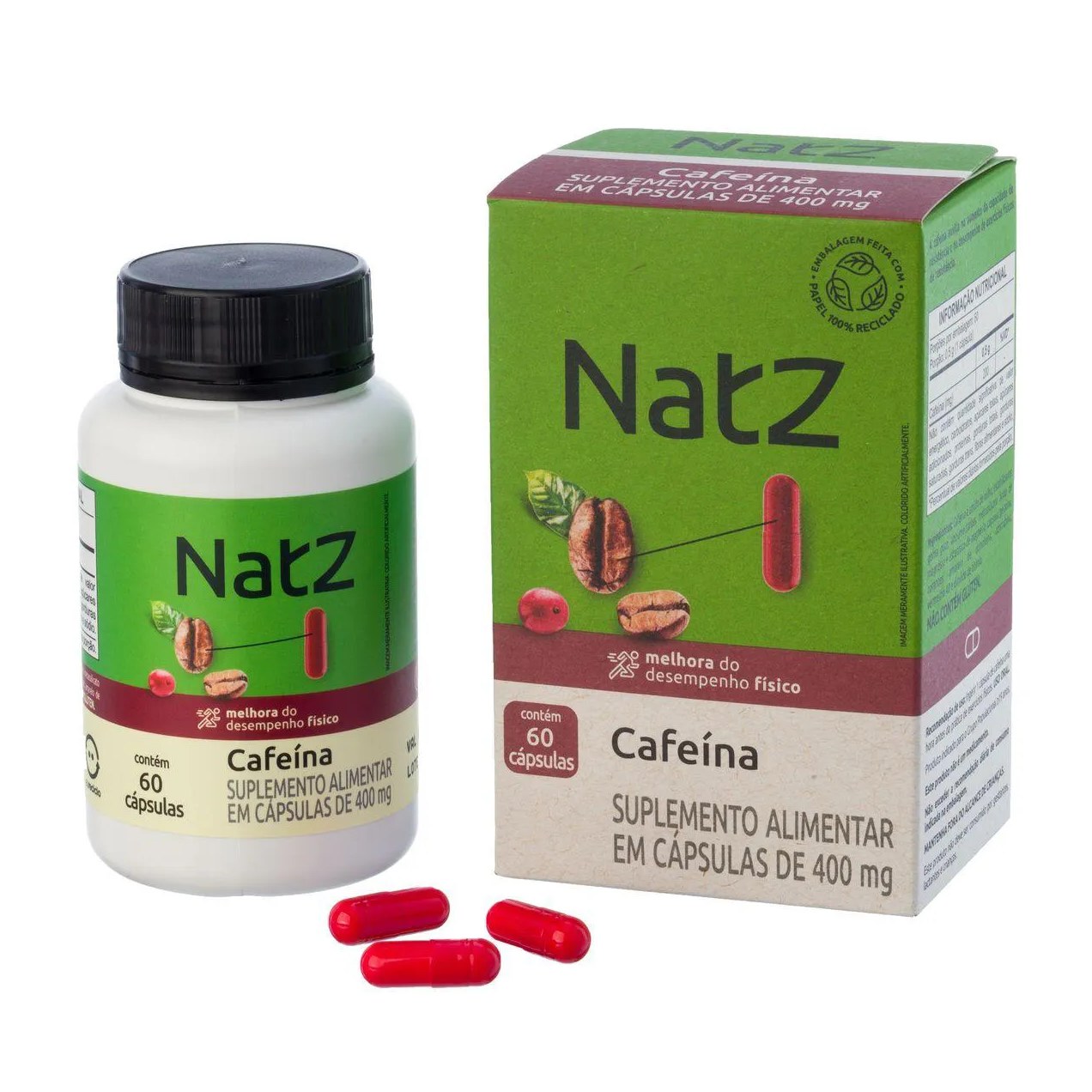 Cafeína Natz 60 Cápsulas