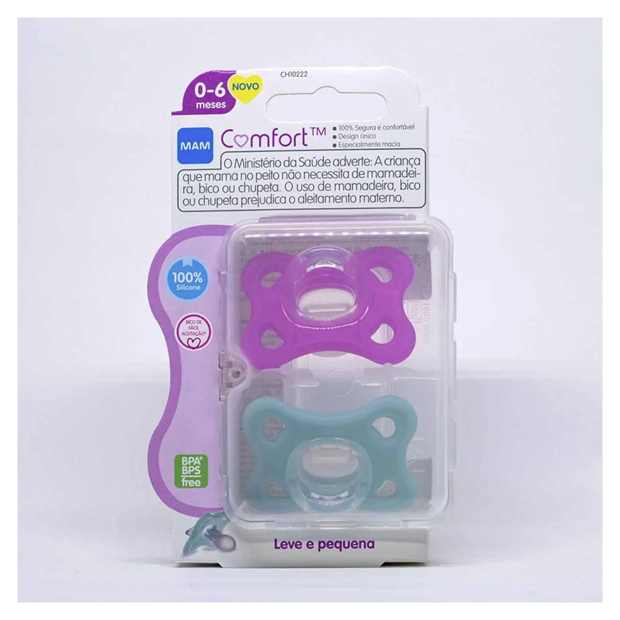 Chupeta MAM Comfort Rosa e Neutra - 2 Unidades