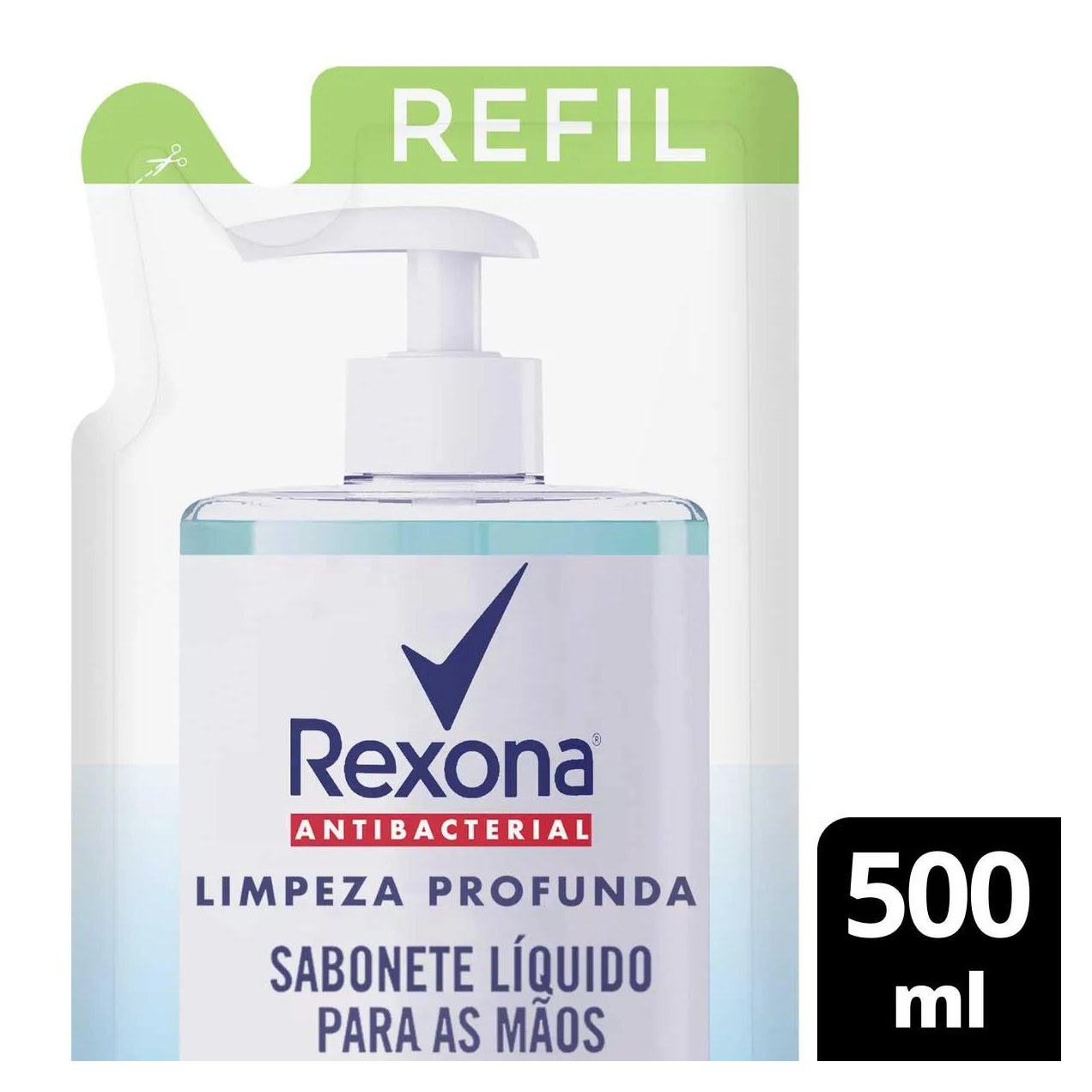 Refil Sabonete Líquido Rexona Antibacterial Limpeza Profunda 500ml