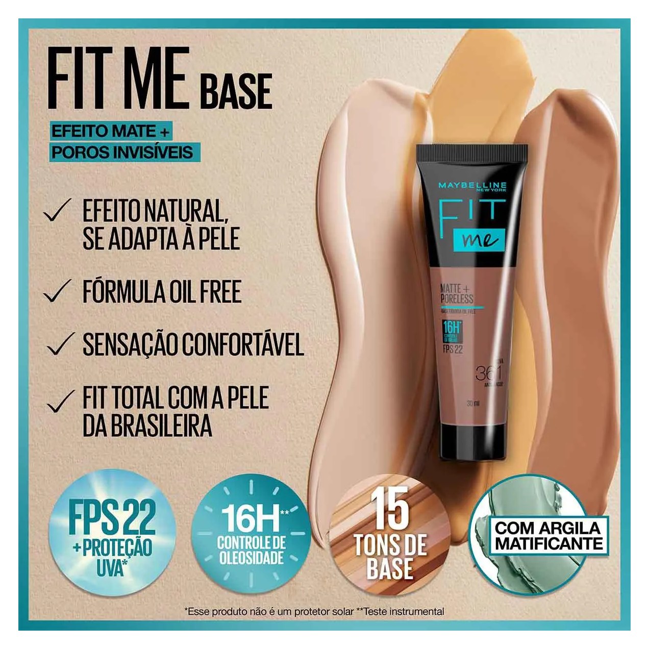 Base Líquida Maybelline NY Fit Me FPS 22 30ml - 235