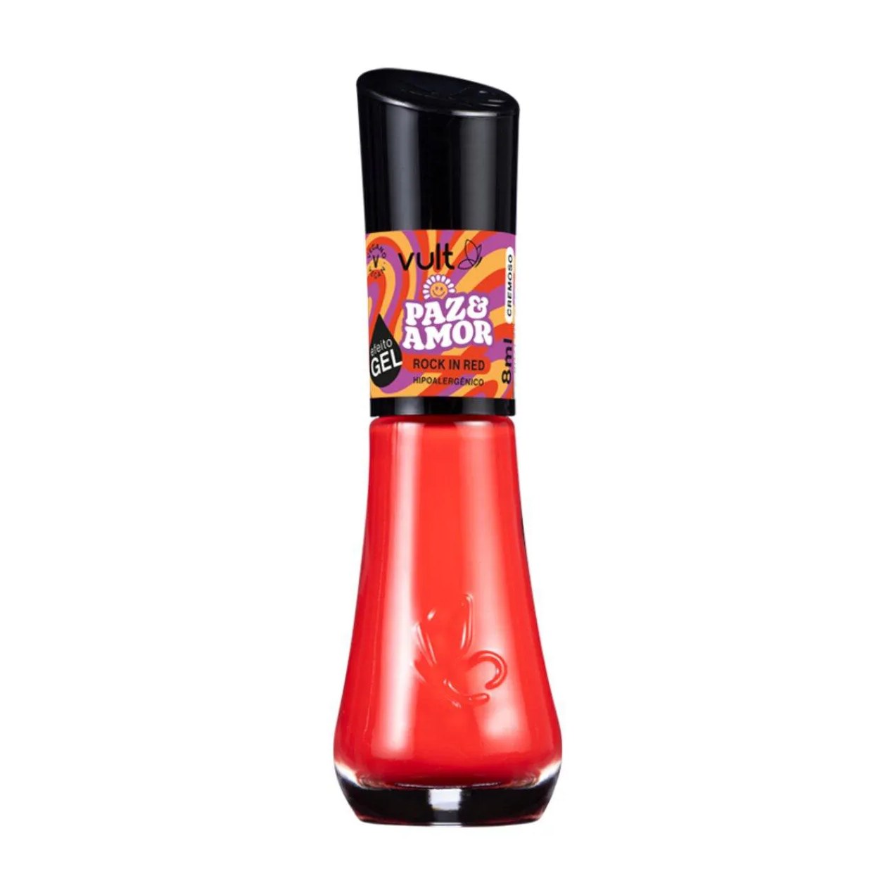Esmalte Cremoso Vult Paz e Amor 5 Free 8ml - Rock in Red