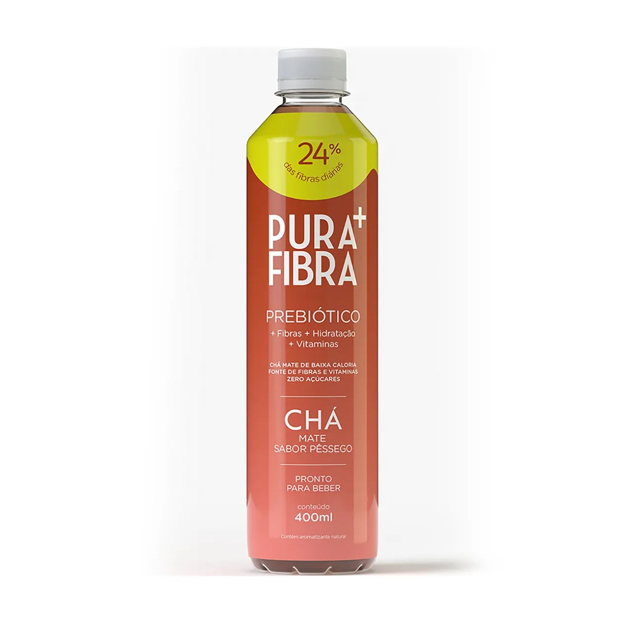 Chá Mate Prebiótico Pura Fibra sabor Pêssego 400ml
